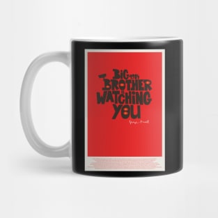 Orwellian Tribute - „Big Brother is Watching You“ - Dystopian Art Poster in Classic Colors Mug